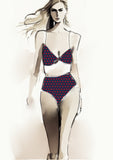 Heart Design - 1cm - Navy & Ruby