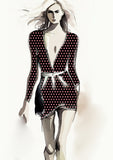 Heart Design - 1cm - Black & Rose