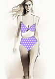 Heart Design - 2cm - Lilac & White