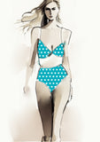 Heart Design - 2cm - Teal& White