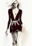 Heart Design - 2cm - Black & Ruby