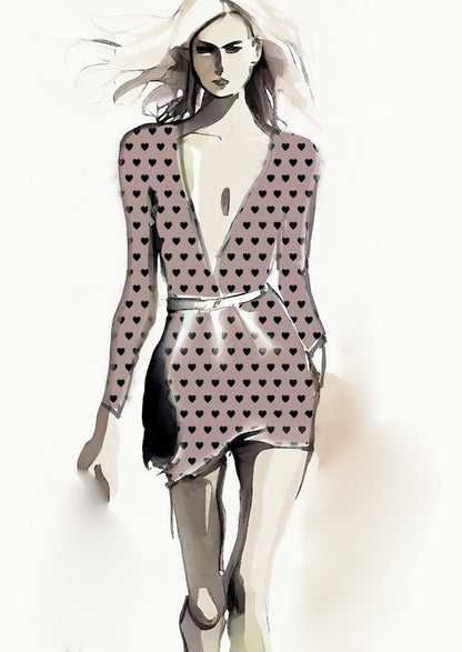 Heart Design - 2cm - Latte & Black