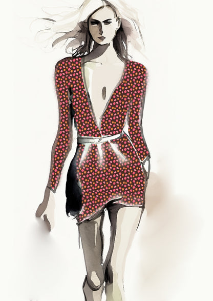 Ditsy Floral - 10mm - Chocolate & Pinks