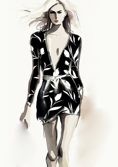 Floral Tulip - 100mm - Black