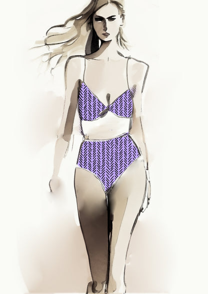 Tribal Lines Design - 10mm - Lilac