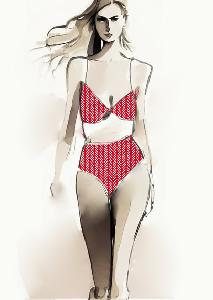 Tribal Lines Design - 10mm - Red