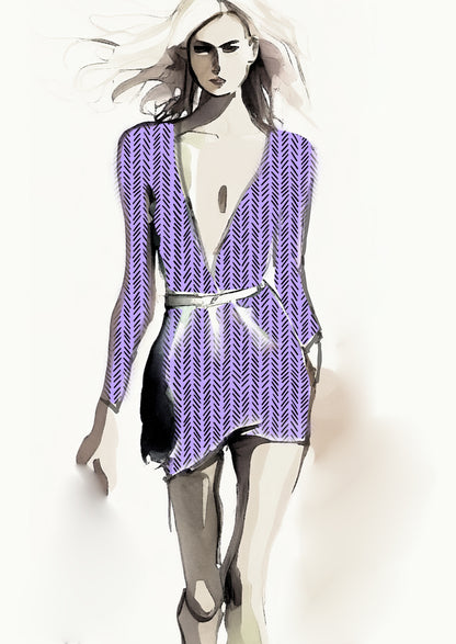 Tribal Lines Design - 10mm - Lilac