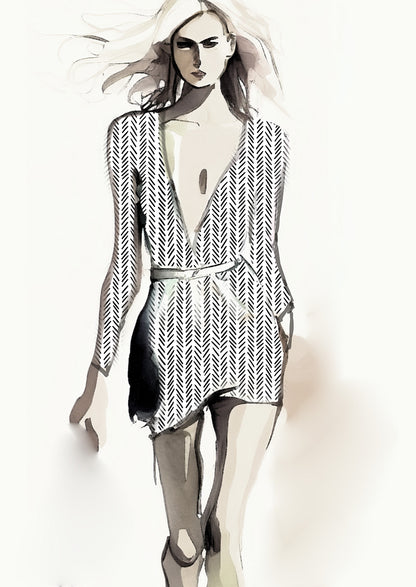 Tribal Lines Design - 10mm - White