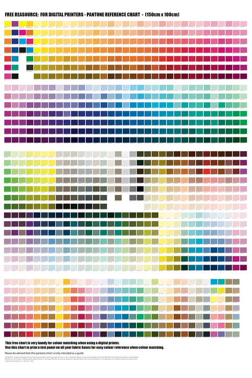 Free Resource: Digital Printing Colour Chart 150cm x 100cm – The ...