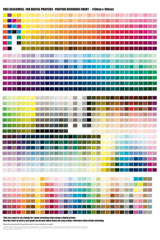 Free Resource: Digital Printing Colour Chart 150cm x 100cm
