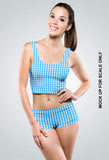 Gingham Check  - 5mm -  Baby Blue & White