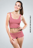 Gingham Check  - 5mm - Ruby & White