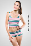 Stripe Multi - 13mm - White & Pink & Green