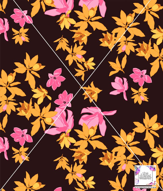 TDW1861_KB005 T Falling Blooms Floral Exclusive Print Design