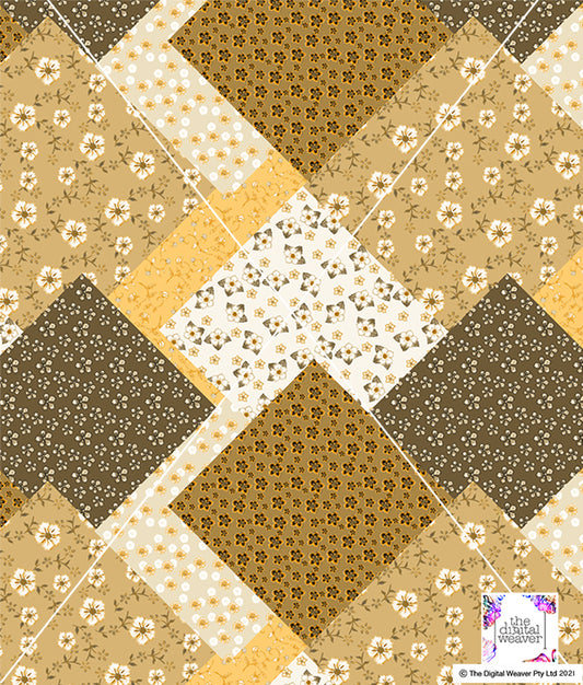 TDW1961B_RY048 Flower Patchwork NEW Exclusive Print Design