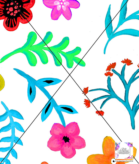 TDW1986_RY058 Gladstonbury Retro Floral Exclusive Print Design
