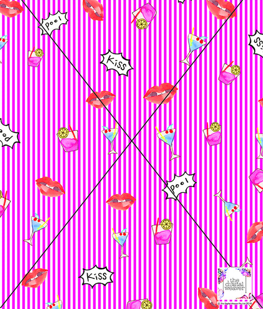 TDW2256_TF055 Pool Kisses Conversational Exclusive Print Design
