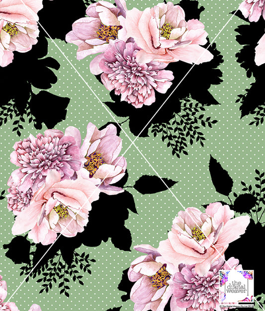 TDW2361 Peony Spot Floral Exclusive Print Design