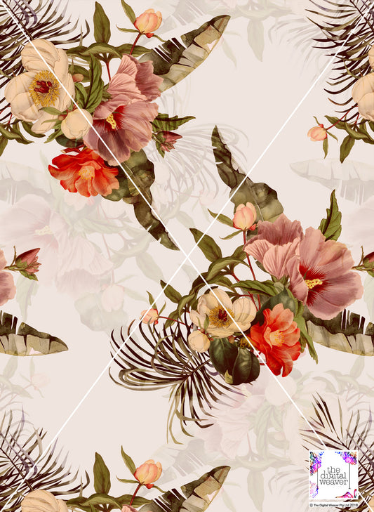 TDW2408 Vintage Castaway Tropical Floral Exclusive Print Design