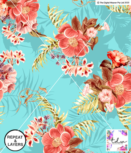 TDW2409 Botanical Island Tropical Floral Exclusive Print Design