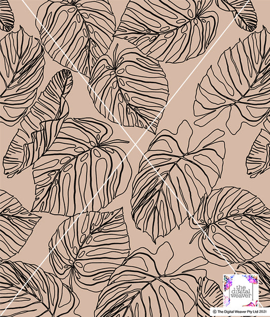 TDW3320_MA140 Linework Jungle Leaf Print Exclusive Print Design
