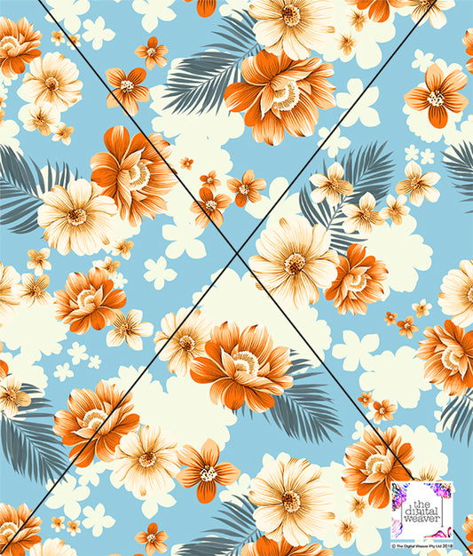 TDW2878MA Retro Floral Exclusive Print Design