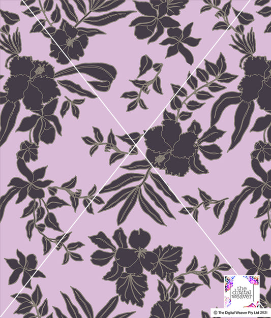 TDW2925_KM005 Tone on tone Tropics Floral Exclusive Print Design