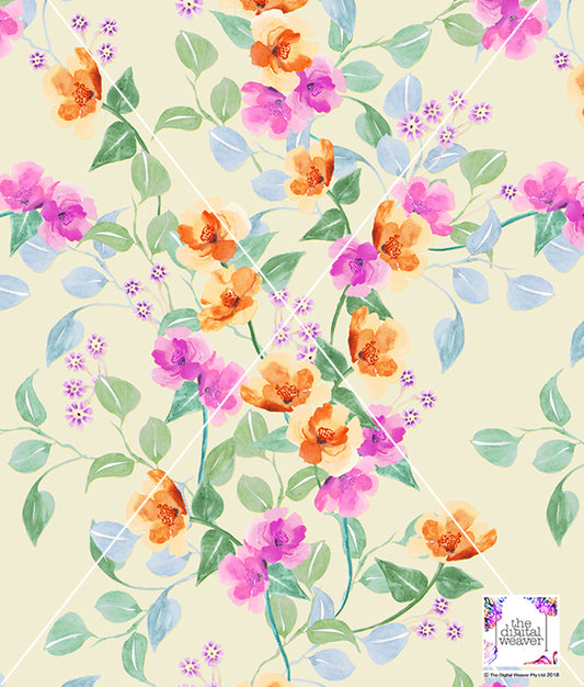 TDW2953_KM010 Climbing Blossom Floral Exclusive Print Design