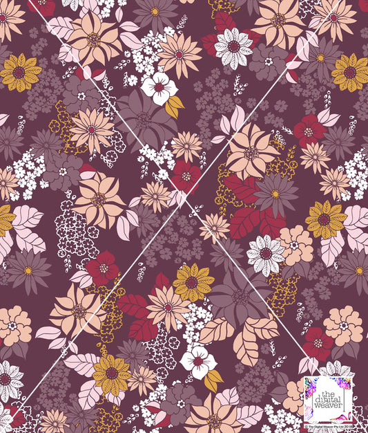 TDW3012_SH202046 Sixties Retro Floral Exclusive Print Design