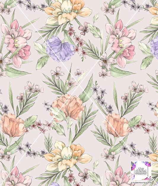 TDW3050_FZ20006 Camellia Garden Floral Exclusive Print Design