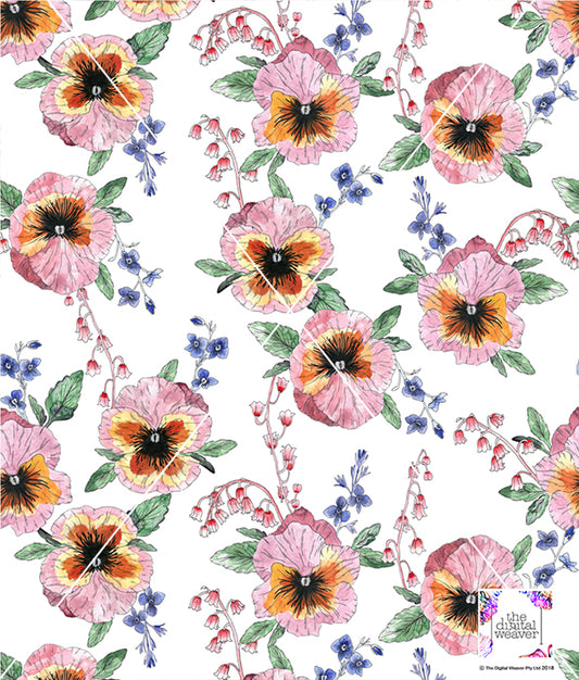 TDW3051_CD001 Woodland Pansy Floral Exclusive Print Design