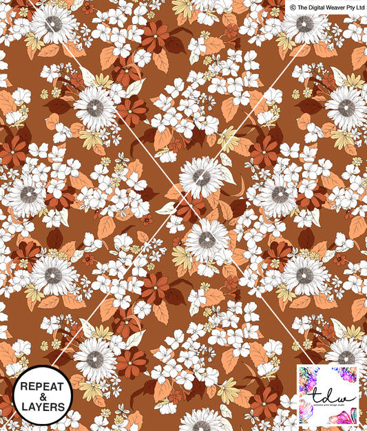 TDW3100_KM00034 Retro Floral Exclusive Print Design