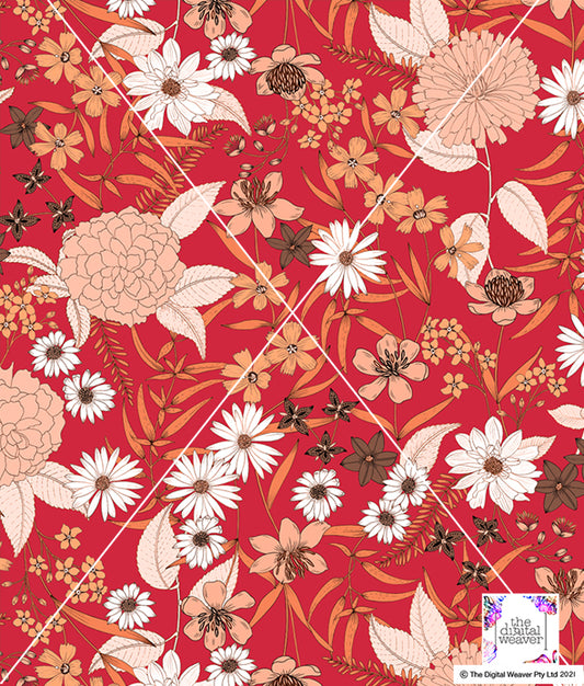 TDW3157_FH0033 English summer Garden Floral Exclusive Print Design