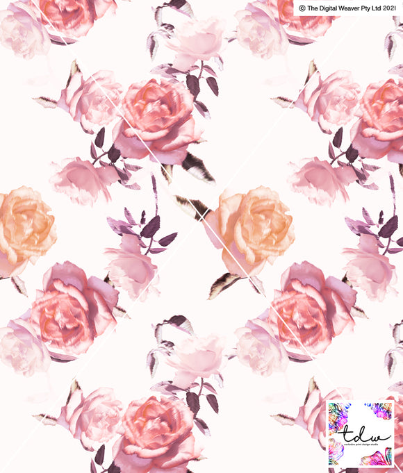 TDW3161_KM0012 Blurred Rose Floral Exclusive Print Design
