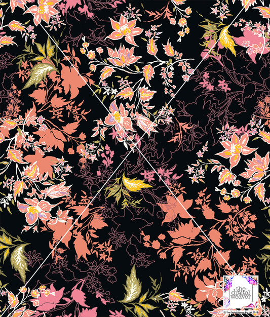 TDW3176_DE011 Spanish Garden Floral Exclusive Print Design