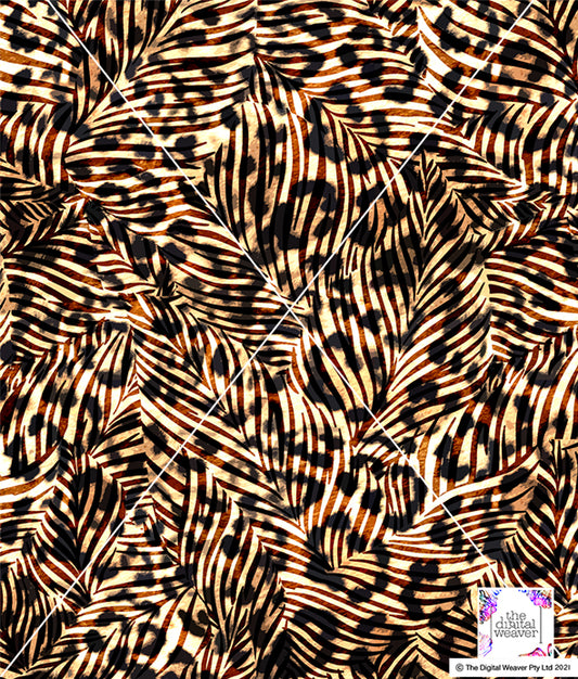 TDW3181_MA029 Zebra Leopard Leaf Skin Exclusive Print Design