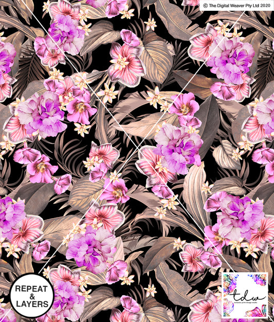 TDW3213_MA051 Jungle Escape Tropical Floral Exclusive Print Design