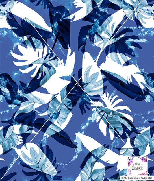 TDW3303_MA123 Tonal Island leaf print Exclusive Print Design