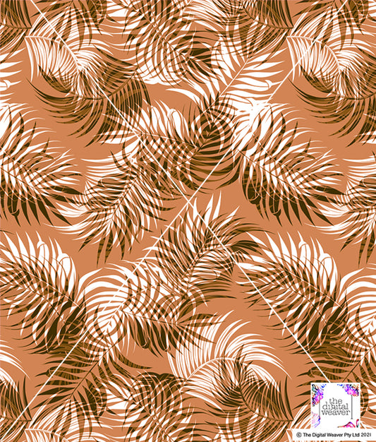 TDW3334_MA153 Linework Cutout Leaf Print  Exclusive Print Design