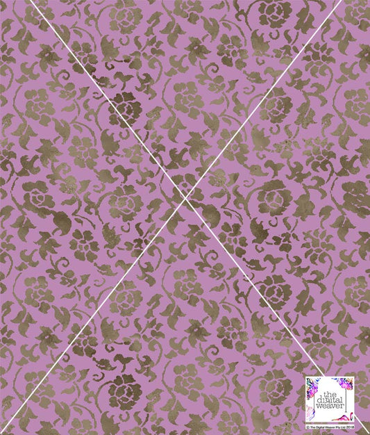 TDW3347_LA104 Vintage Heraldic Inky Floral Exclusive Print Design