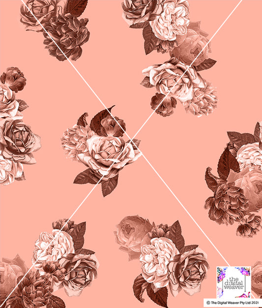 TDW3349_LA106 Vintage Tonal Bouquet Floral Exclusive Print Design