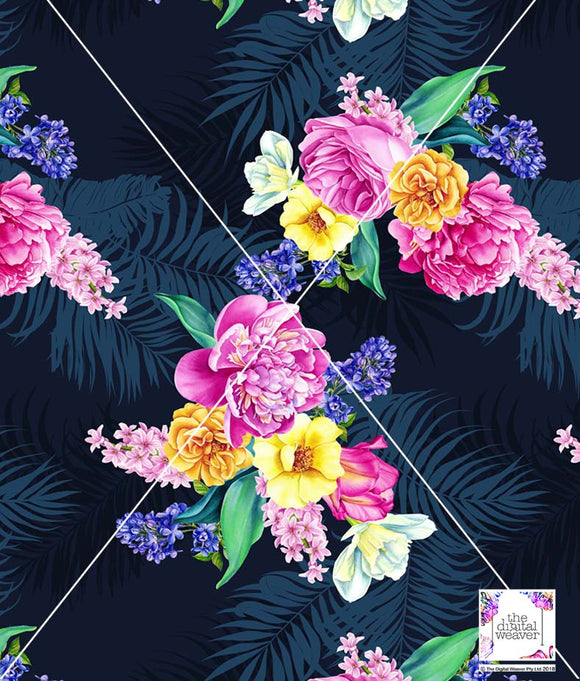 TDW3359_MA116 Tropical Blooms floral Exclusive Print Design