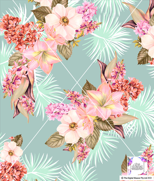 TDW3360_MA117 Tropical Island Floral  Exclusive Print Design