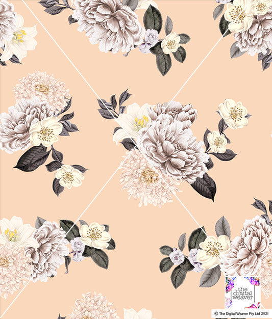 TDW3382_MA139 Tonal Vintage Floral Exclusive Print Design
