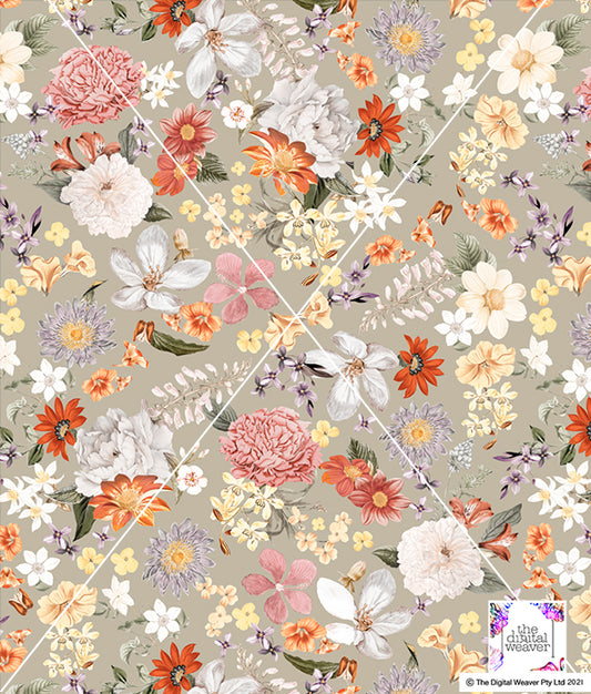 TDW3389_MA144 Flower Press Romance Floral  Exclusive Print Design
