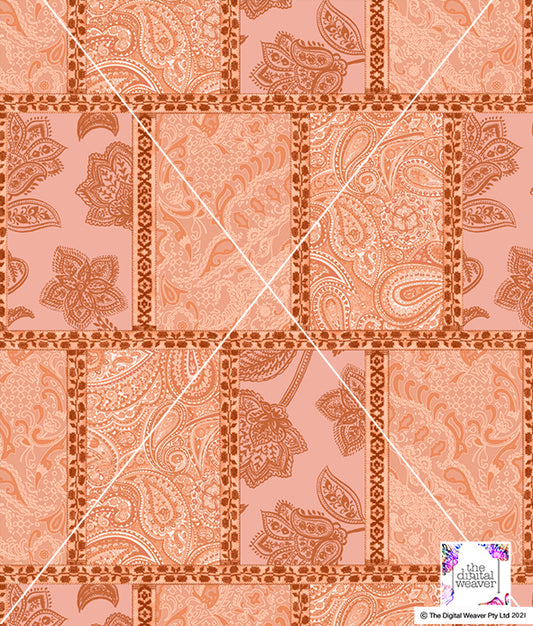 TDW3409_LA119 Patched Paisley Exclusive Print Design