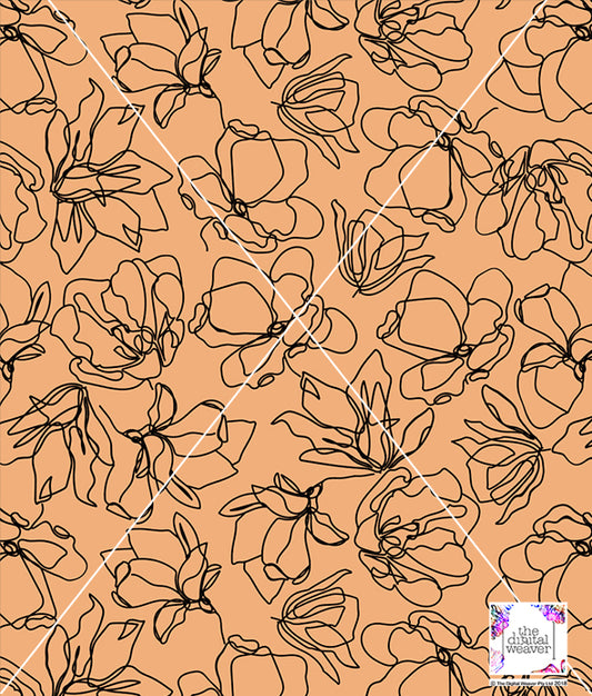 TDW3482_MA189 Linework Floral Exclusive Print Design
