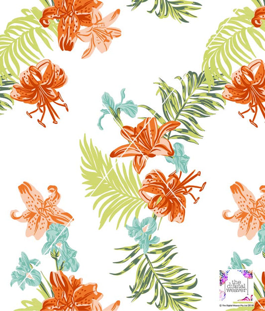 TDW3527_RR004 Palm Springs Tropical Floral Exclusive Print Design