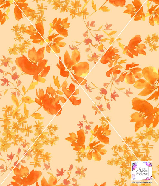 TDW3564_MT002 Flower Field Brush floral  Exclusive Print Design