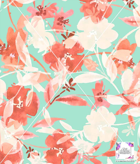 TDW3570_MTLA01 Cascade Blooms Bruah Floral Exclusive Print Design